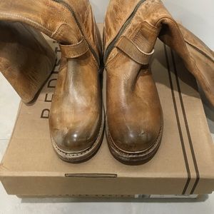 9.5 Bed Stu knee high boots. Never worn.Tan Rustic